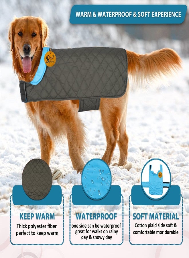 Sage Square Dog Fleece Jacket Reversible Dog Vest Waterproof, Windproof Cold Weather Dog Clothes Pet Apparel for Dogs (Sky Blue) (Small-Medium) (14 Inches) - Image 2